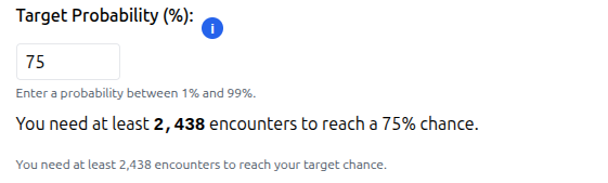 Target probability option with encounter estimate